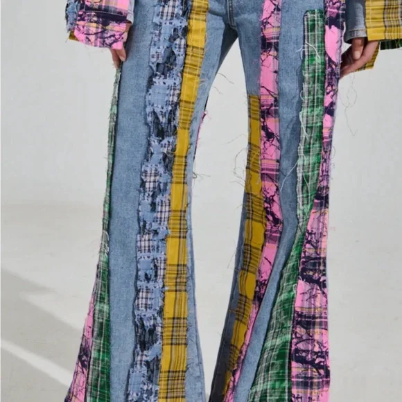 AKIRA Multicolor Patchwork Women Jeans - Picture 2 of 2